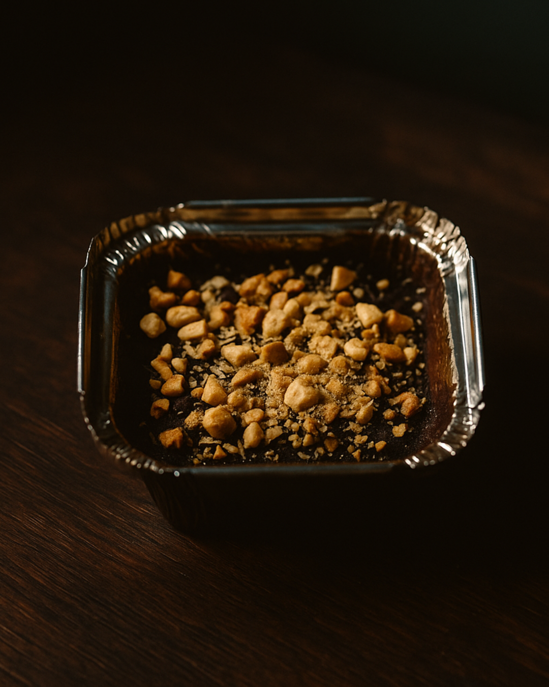 Peanut Crusted Brownie Cake