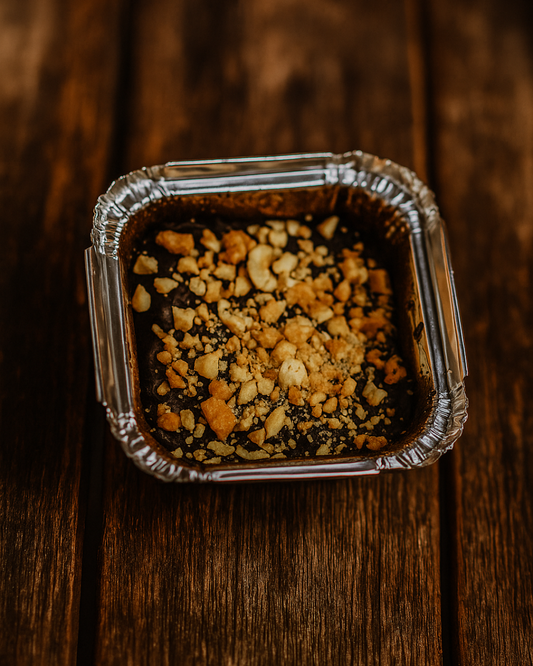 Cashew Crusted Brownie Cake
